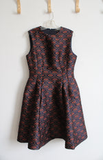NEW Brooks Brothers Fit & Flare Navy & Orange Floral Dress | 10