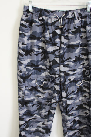 forever 21 Black Gray Camo Polyester Jogger Pant | L