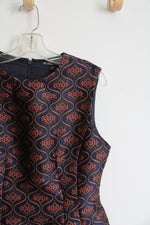 NEW Brooks Brothers Fit & Flare Navy & Orange Floral Dress | 10