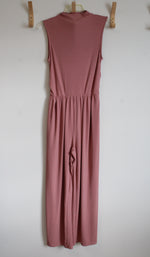 Pretty Garden Pink Ribbed Jumpsuit | L