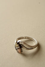 Hammered Sterling Silver 10K Yellow & Rose Gold Leaf Design Ring | Size 8