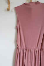 Pretty Garden Pink Ribbed Jumpsuit | L
