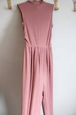 Pretty Garden Pink Ribbed Jumpsuit | L