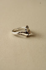 Hammered Sterling Silver 10K Yellow & Rose Gold Leaf Design Ring | Size 8