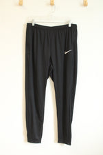 Nike Black Dri-Fit Tapered Ankle Zipped Sweat Pants | L