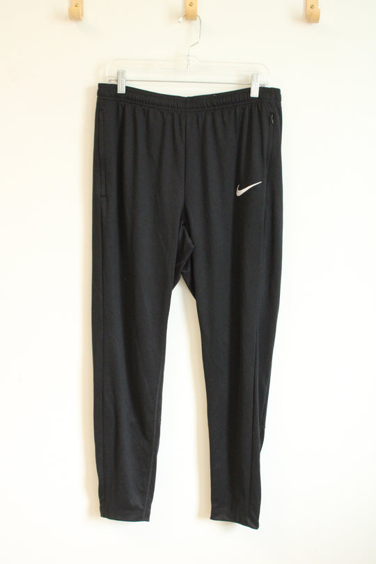 Nike Black Dri-Fit Tapered Ankle Zipped Sweat Pants | L