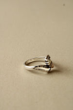 Hammered Sterling Silver 10K Yellow & Rose Gold Leaf Design Ring | Size 8
