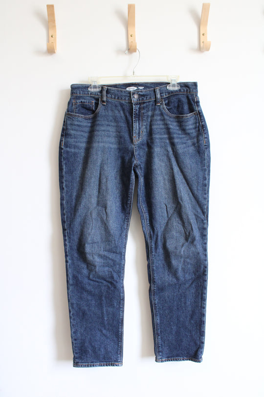 Old Navy Mid Rise Boyfriend Dark Wash Jeans | 6