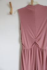 Pretty Garden Pink Ribbed Jumpsuit | L