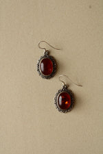 Amber Sterling Silver Dangle Earrings