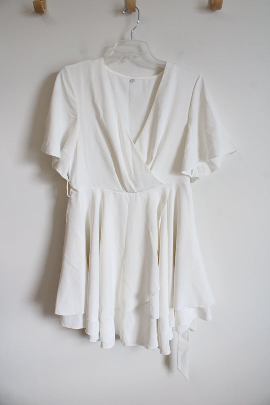 White Wrap A-Line Dress | M