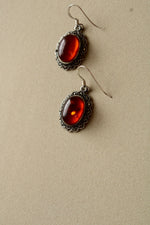 Amber Sterling Silver Dangle Earrings