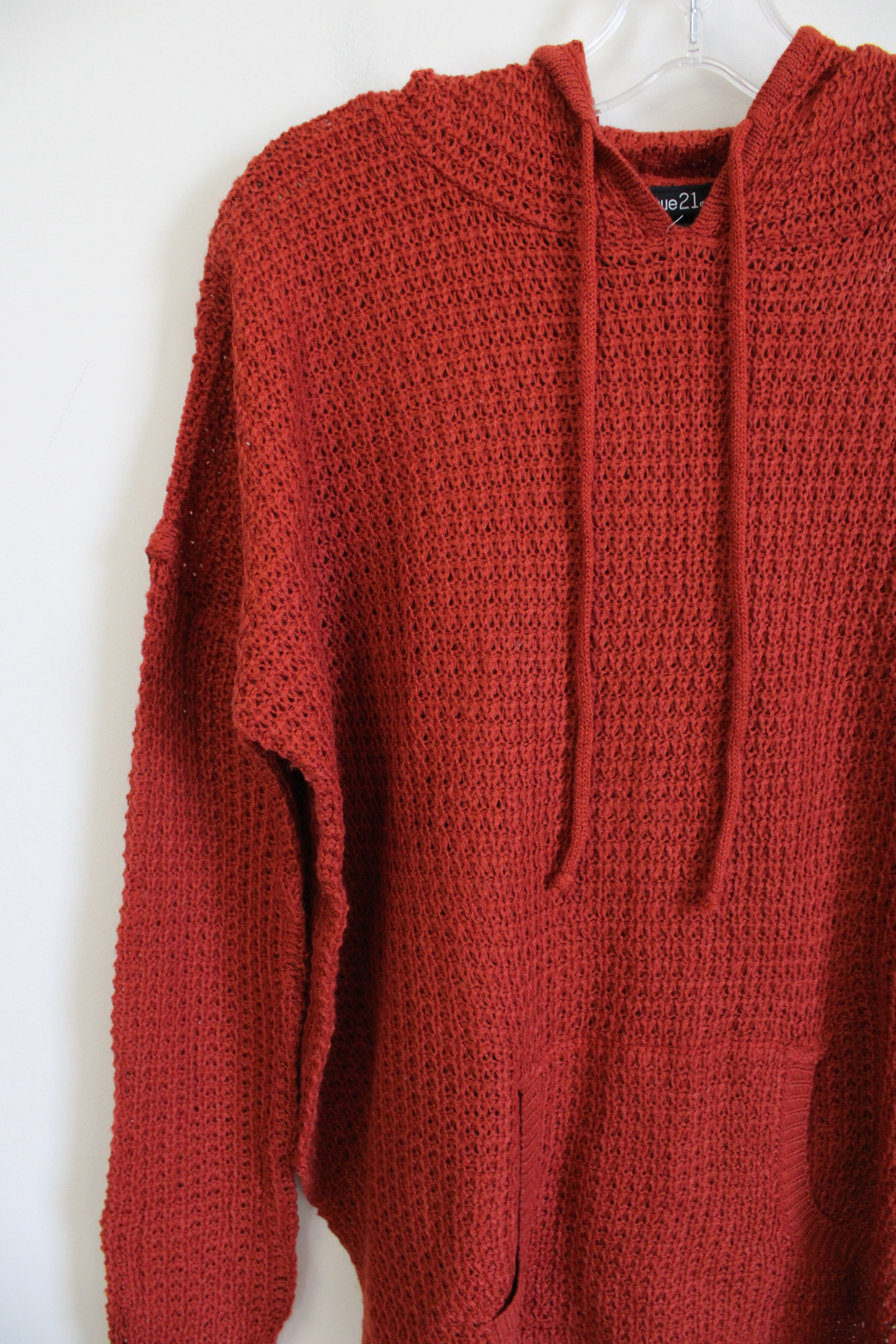 Rue 21 Dark Orange Knit Hoodie Sweater | XS