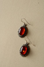 Amber Sterling Silver Dangle Earrings