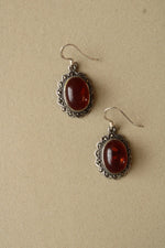 Amber Sterling Silver Dangle Earrings