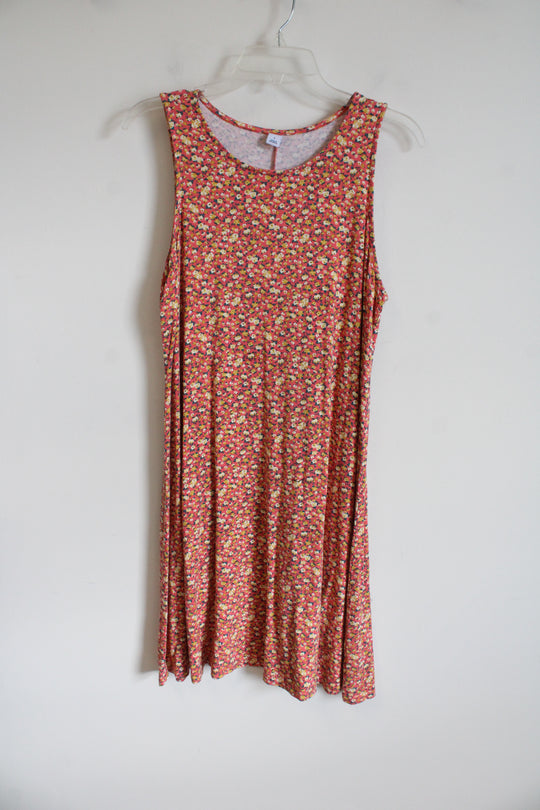 Old Navy Pink & Yellow Floral Knit Dress | L