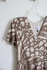 NEW Cabi Brown & Tan Patterned Open Back Tiered Maxi Dress | M