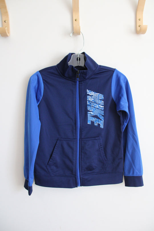 Nike Two-Toned Blue Full Zip Jacket | Youth 7/L