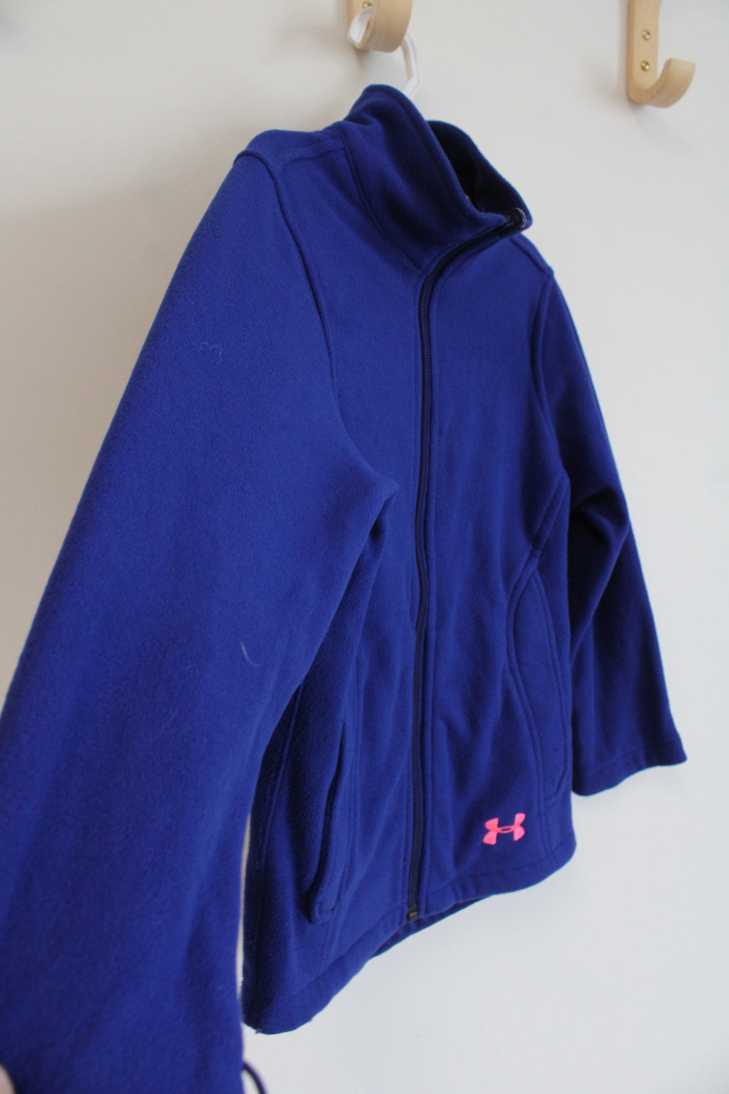 Under Armour Cobalt Blue Fleece Zip Up Jacket | Youth XS (5/6)
