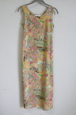 Chadwick's Yellow Multi-Colored Paisley Dress | 4 Petite
