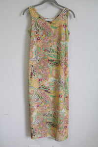 Chadwick's Yellow Multi-Colored Paisley Dress | 4 Petite