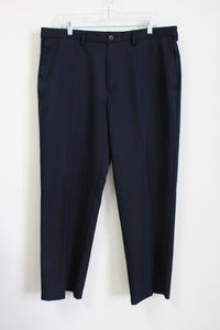 Haggar Classic Dark Navy Blue Dress Pants | 38X30