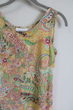 Chadwick's Yellow Multi-Colored Paisley Dress | 4 Petite