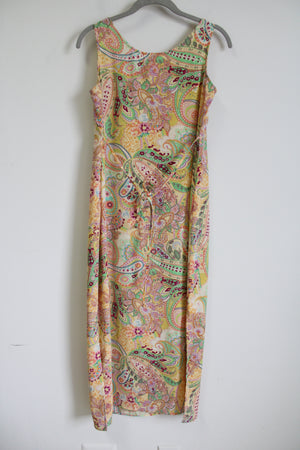 Chadwick's Yellow Multi-Colored Paisley Dress | 4 Petite