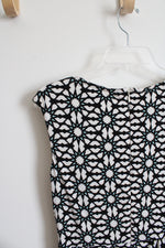 Wisp Black White & Blue Star Patterned Key Hole Dress | 8