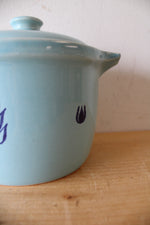 Vintage Cronin Blue Tulip Ceramic Bean Pot