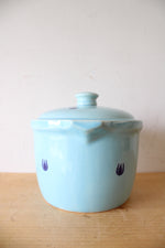Vintage Cronin Blue Tulip Ceramic Bean Pot