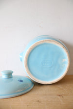 Vintage Cronin Blue Tulip Ceramic Bean Pot