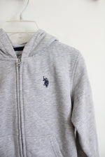 U.S. Polo Assn. Fleece Lined Gray Full Zip Jacket | Youth M (8)
