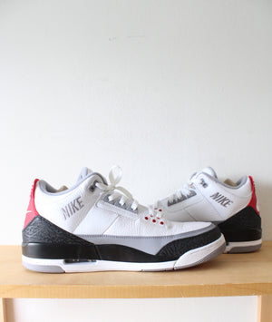 Nike Air Jordan 3 Retro Tinker Energy White Black & Fire Red Sneakers | Size 14