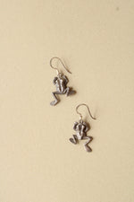 Sterling Silver Dangle Frog Earrings