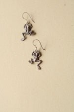 Sterling Silver Dangle Frog Earrings