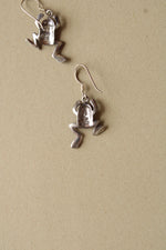 Sterling Silver Dangle Frog Earrings