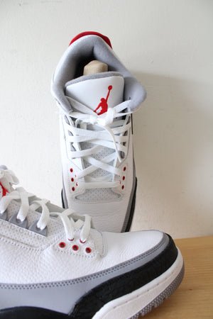 Nike Air Jordan 3 Retro Tinker Energy White Black & Fire Red Sneakers | Size 14