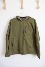 Athletic Works Green Fleece Lined Full Zip Jacket | Youth L (10/12) Husky