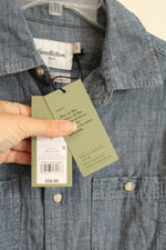 NEW Goodfellow &Co Blue Chambray Button-Down Shirt | S