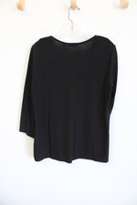 Susan Graver Black Long Sleeved Shirt | M