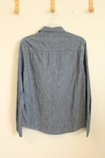 NEW Goodfellow &Co Blue Chambray Button-Down Shirt | S