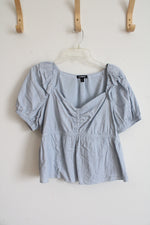 Express Light Blue Peplum Top | L