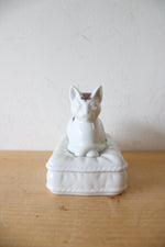 Vintage Elizabeth Arden Porcelain Cat On A Pillow Trinket Dish
