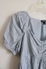 Express Light Blue Peplum Top | L
