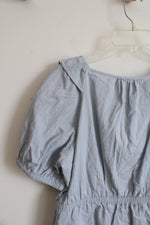 Express Light Blue Peplum Top | L