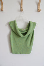 Paloma Wool Green & Blue Heathered Cowl Neck Cropped Tank Top | M