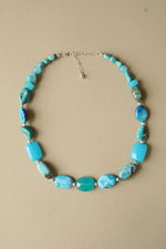 Turquoise Beaded Sterling Silver Necklace