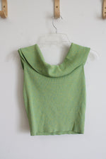 Paloma Wool Green & Blue Heathered Cowl Neck Cropped Tank Top | M