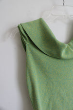 Paloma Wool Green & Blue Heathered Cowl Neck Cropped Tank Top | M